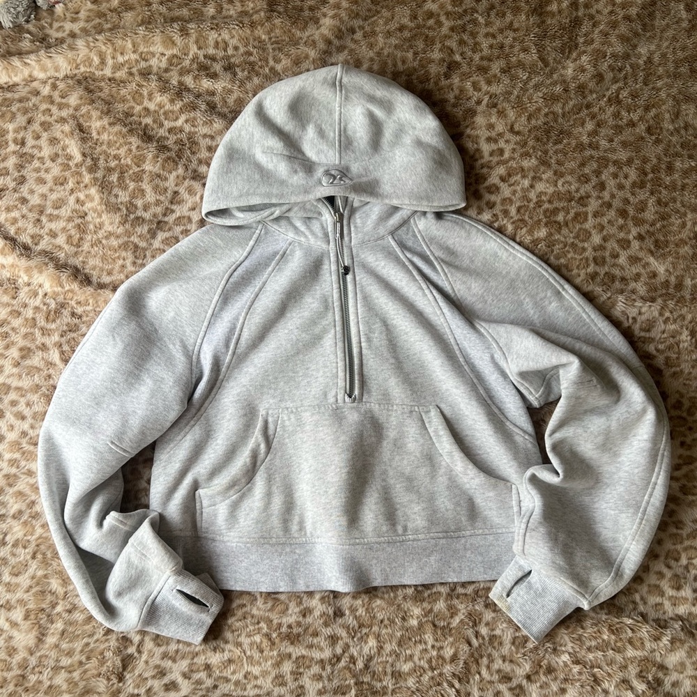 Lululemon scuba oversized half-zip hoodie, heathered core ultra light grey, XS/S